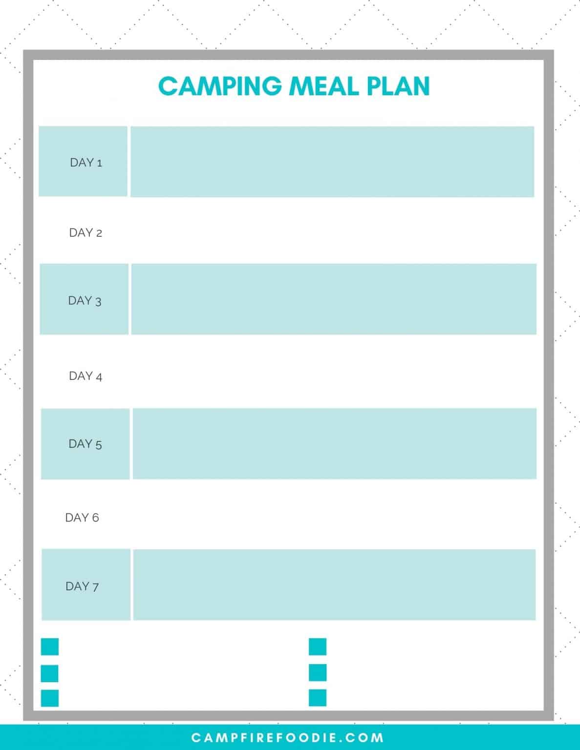 Camping Meal Planner Printable » Campfire Foodie