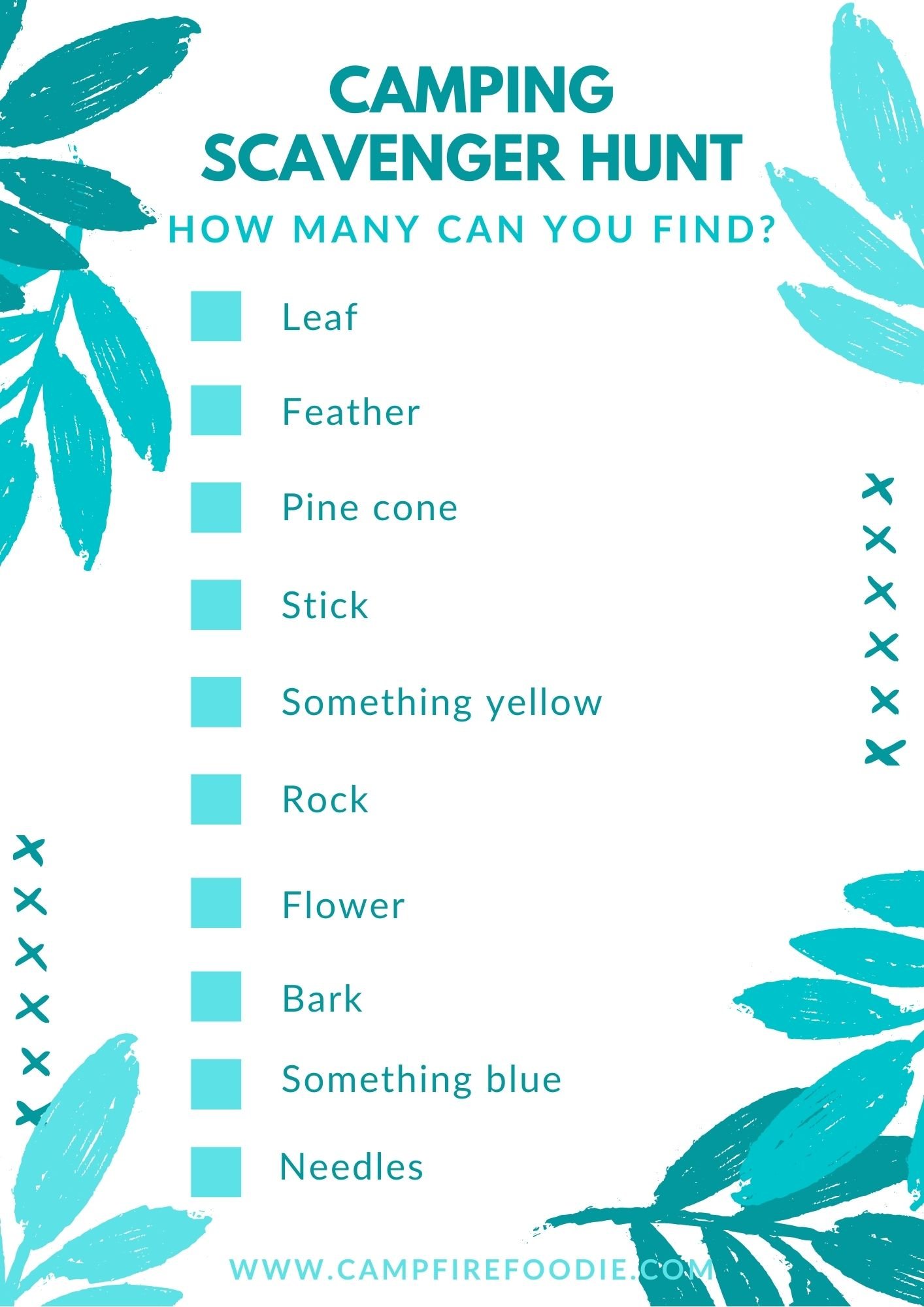 Camping Scavenger Hunt Printable