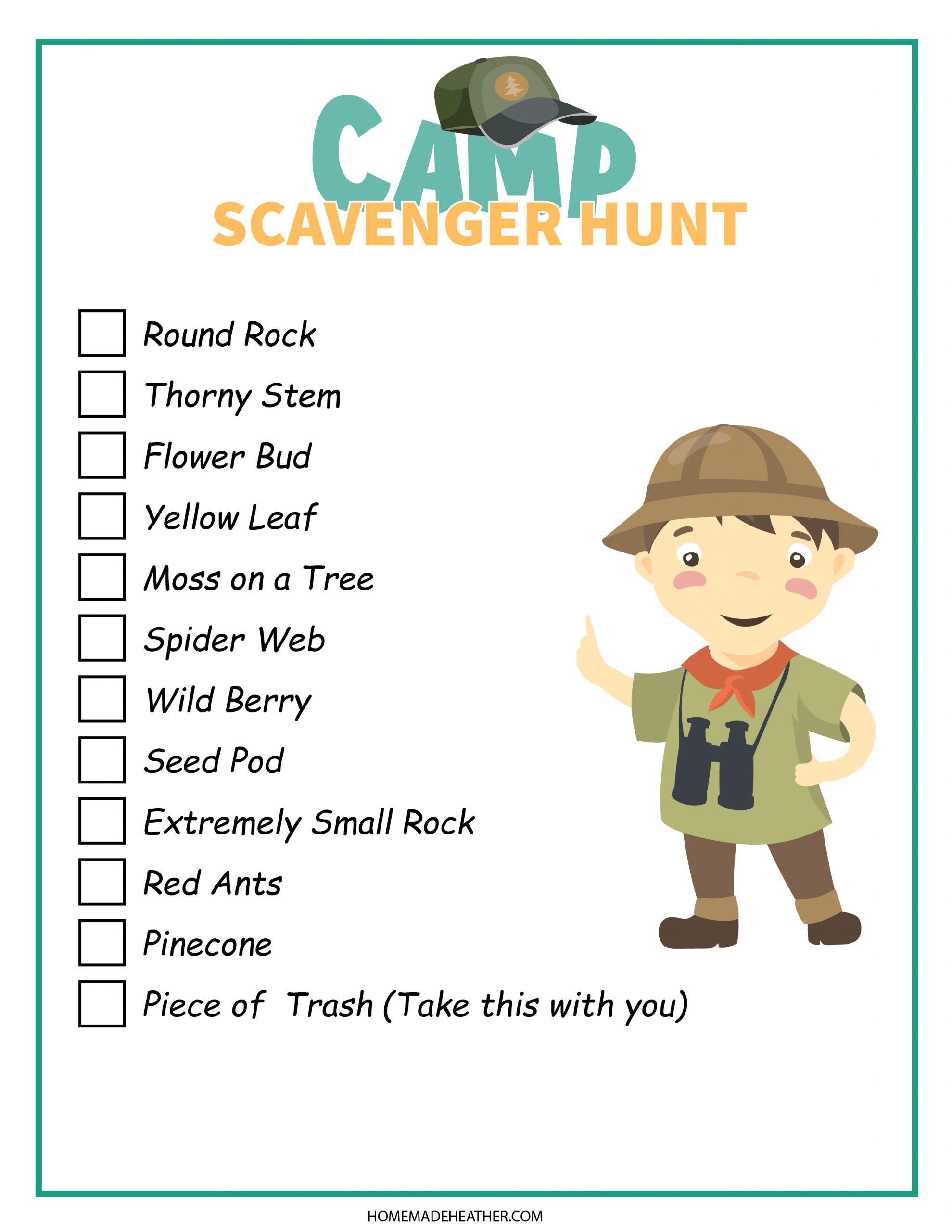 Camping Printable Activity Sheets » Campfire Foodie