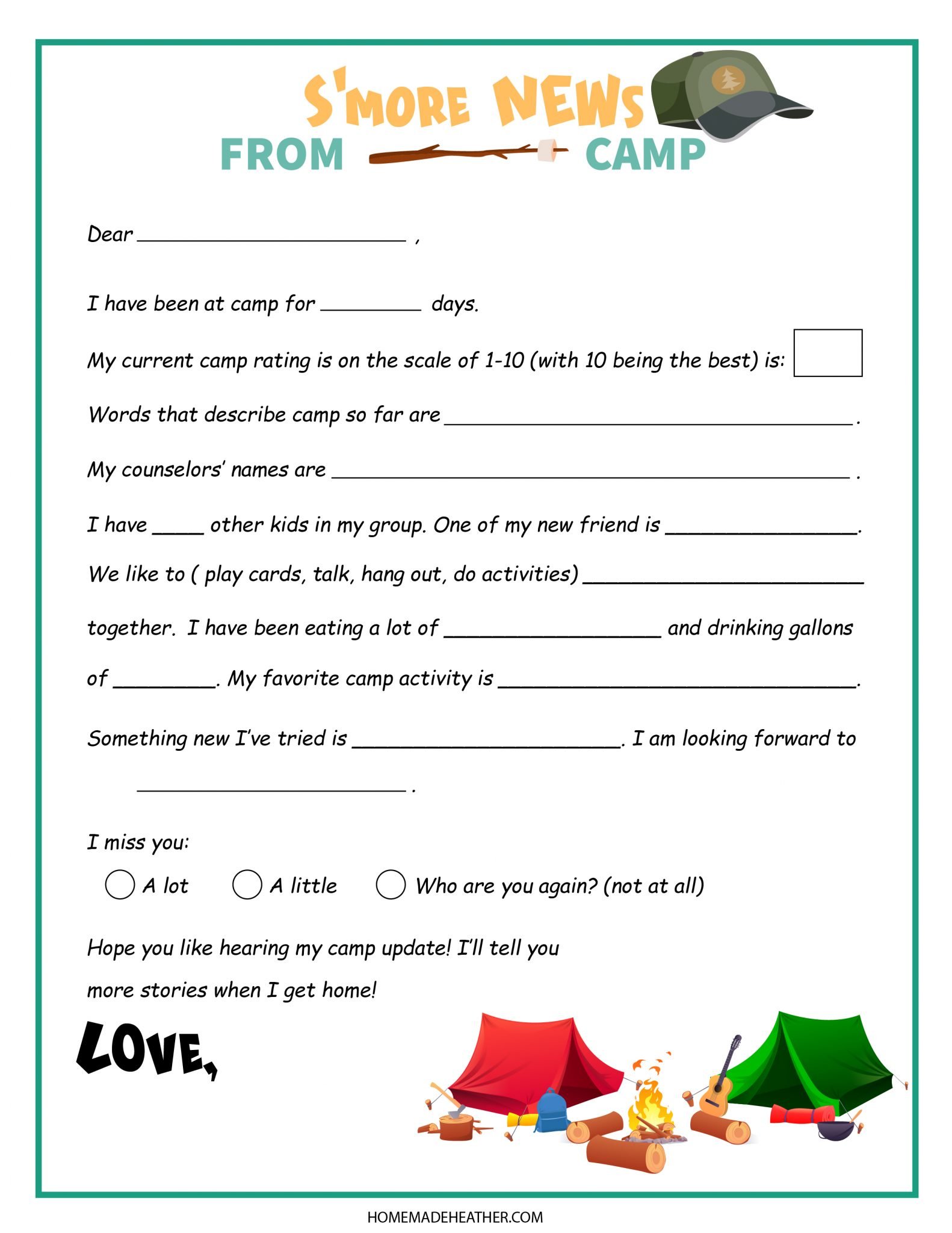 Camping Printable Activity Sheets » Campfire Foodie