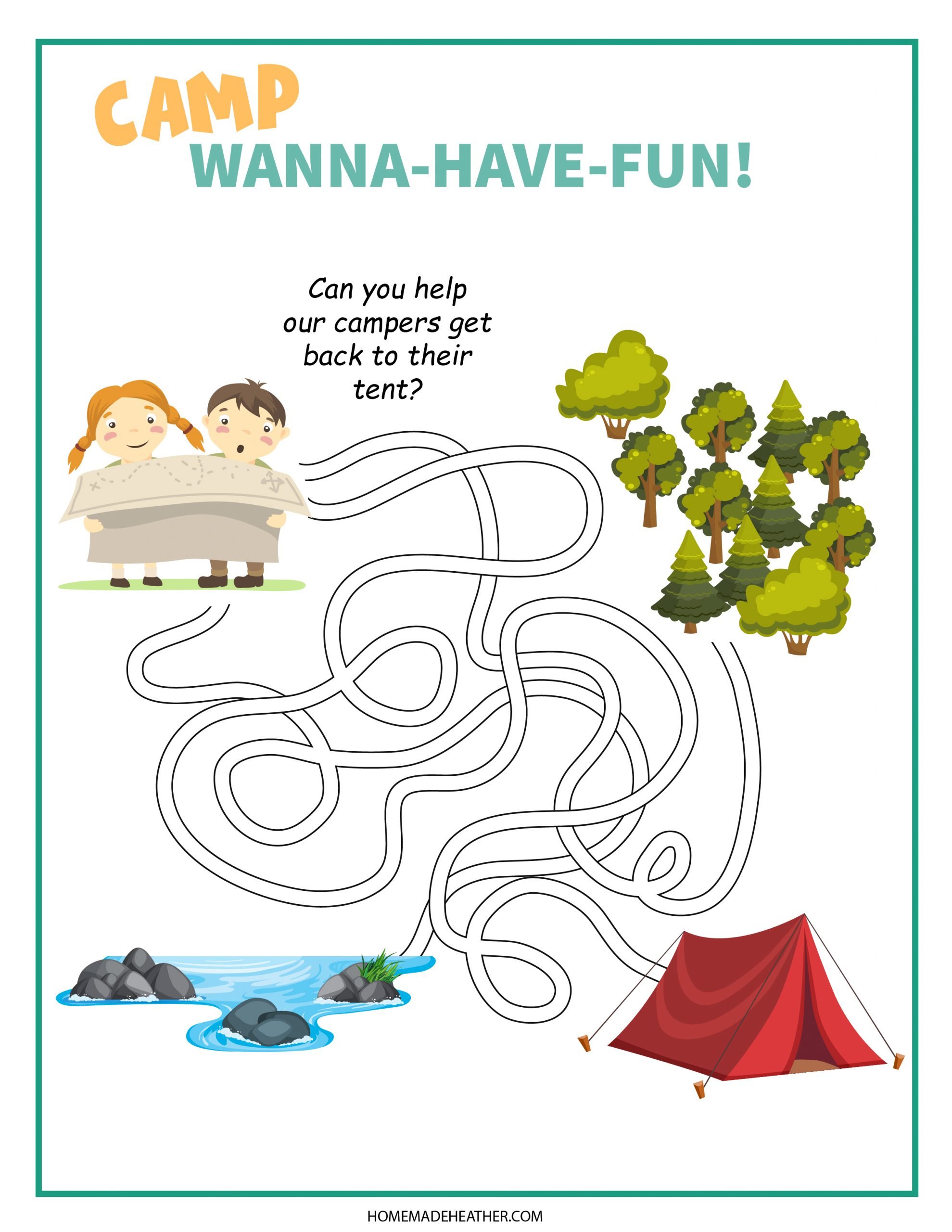 Free Printable Camping Activity Sheets