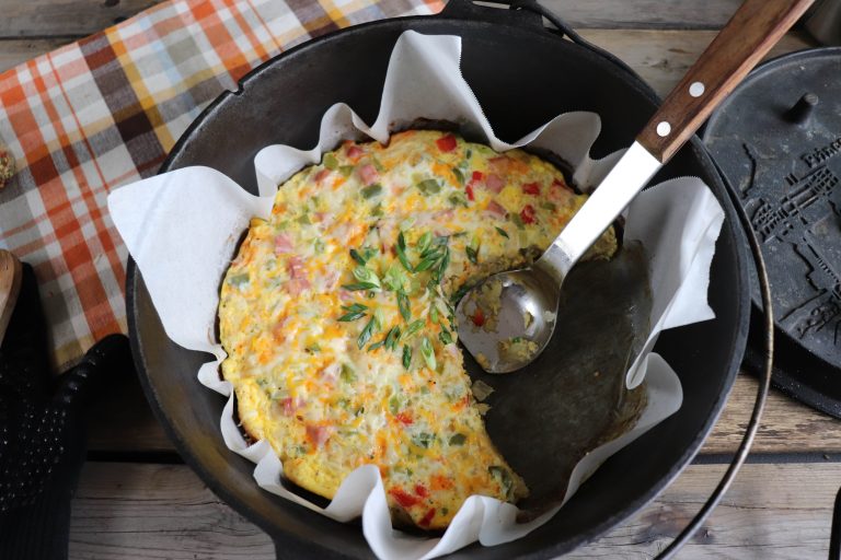 Dutch Oven Breakfast Bake Recipe » Campfire Foodie