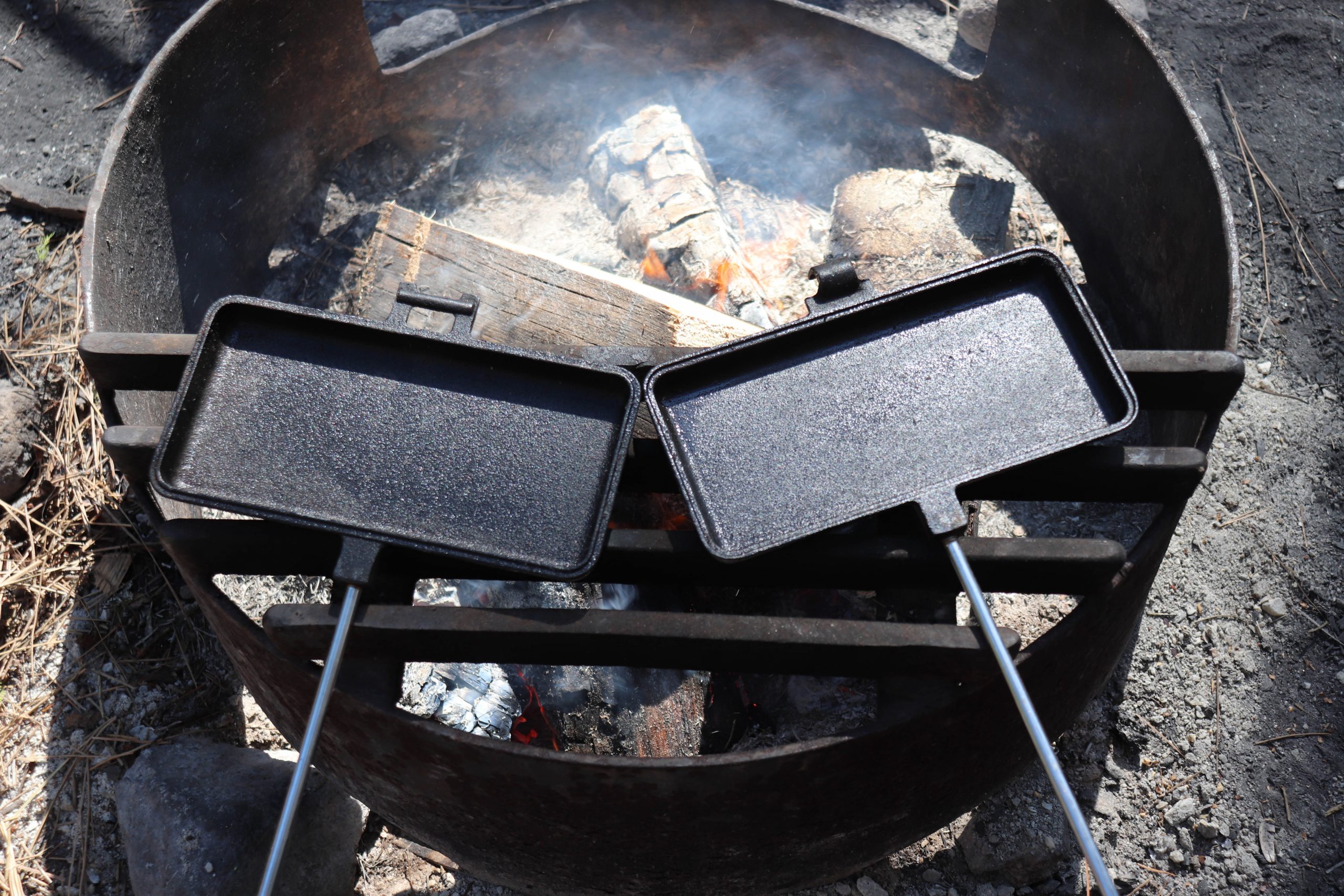 Campfire pie irons hit different. : r/castiron