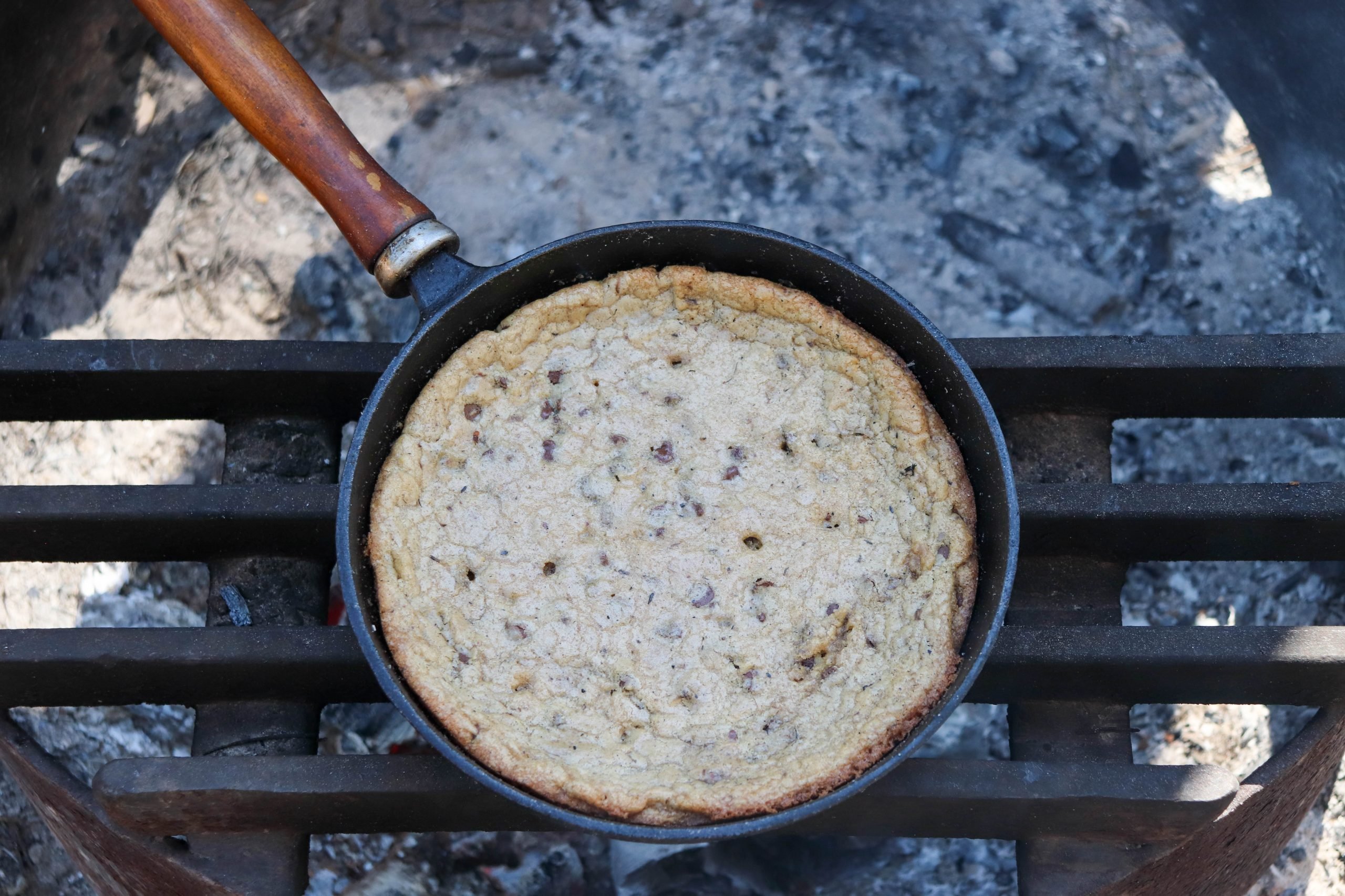 Camping Chocolate Chip Skillet Cookie - Camping Food Recipes