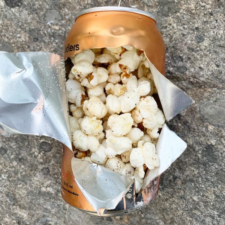 Campfire Popcorn in a Can