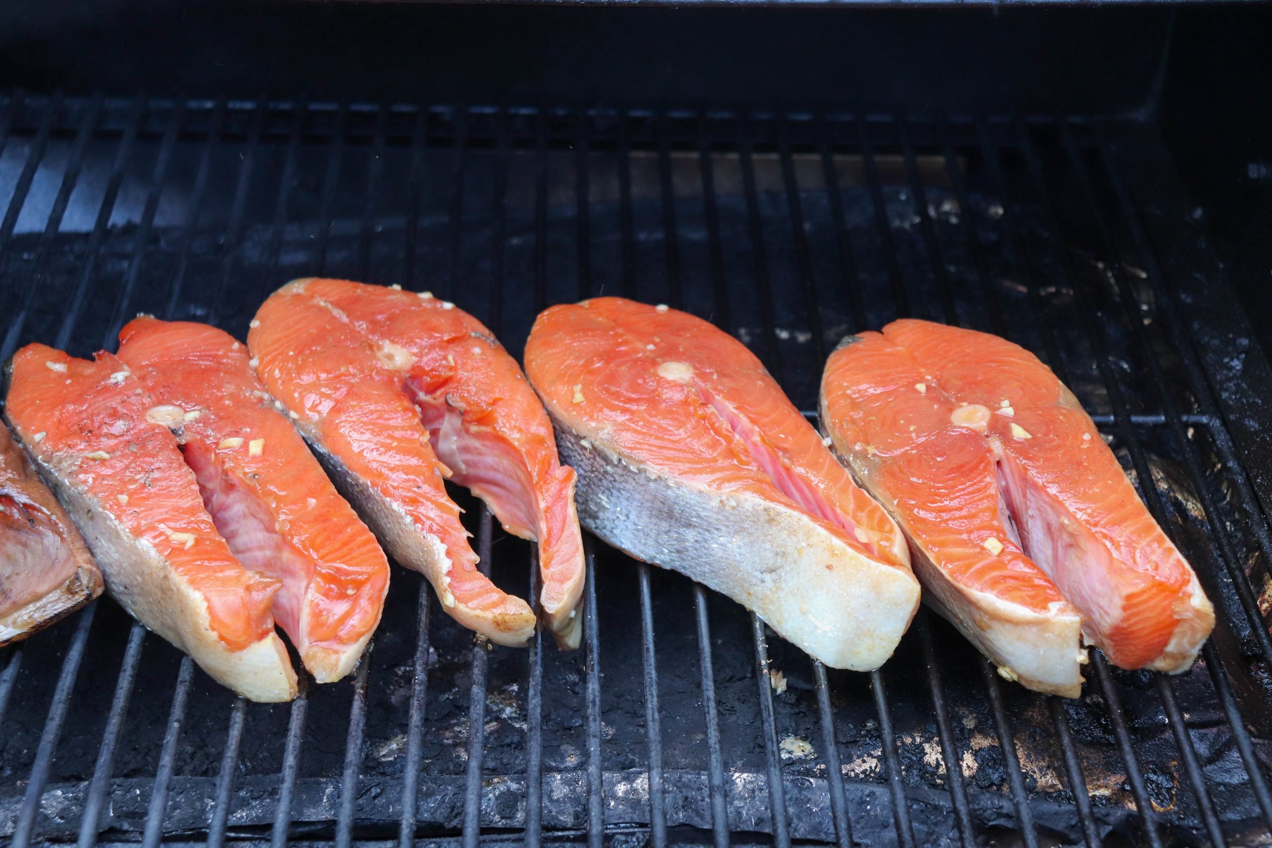 Grilled Salmon Steaks Process