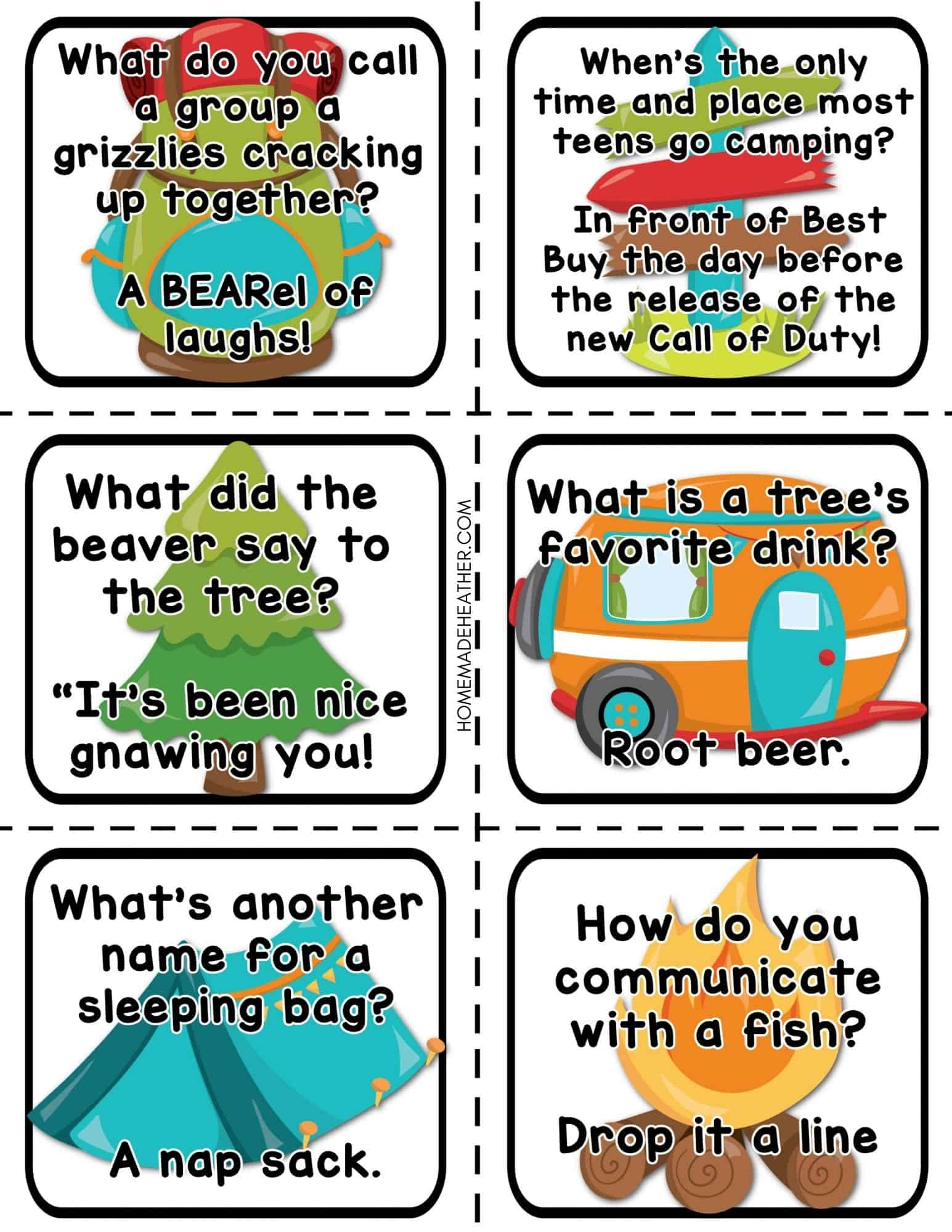 Camping Joke Printables