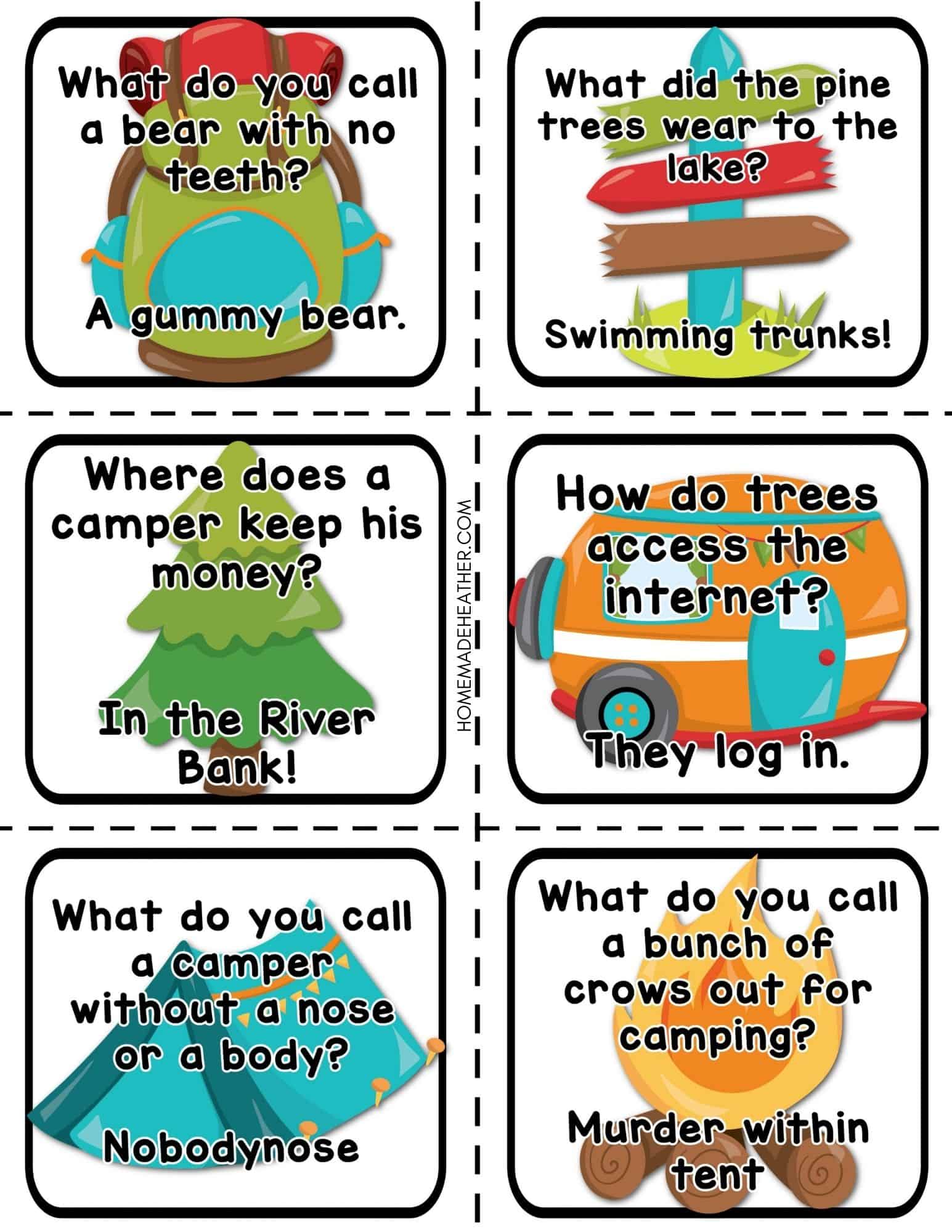 Camping Joke Printables