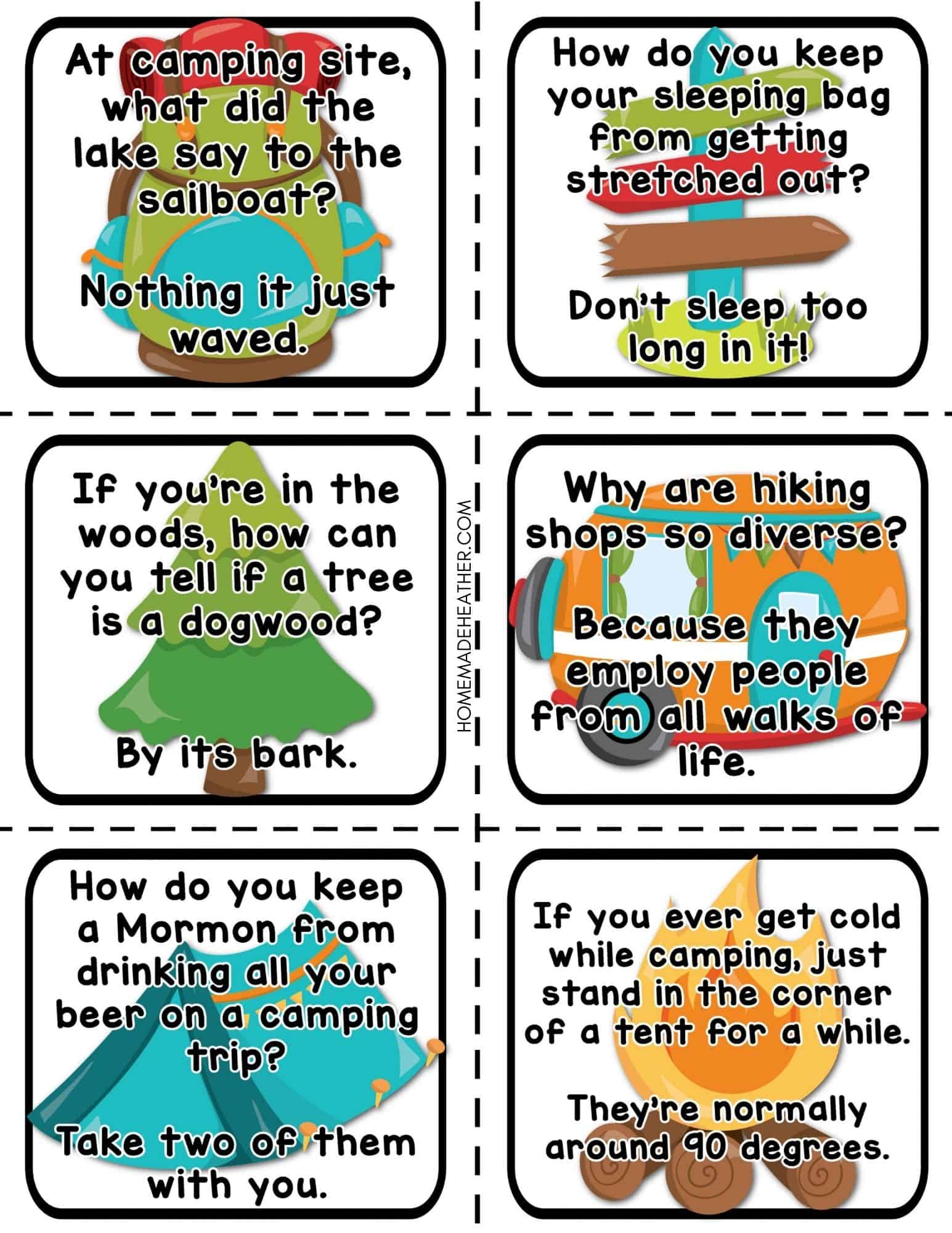 Camping Joke Printables