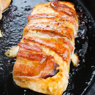 Skillet Bacon Wrapped Salmon Recipe