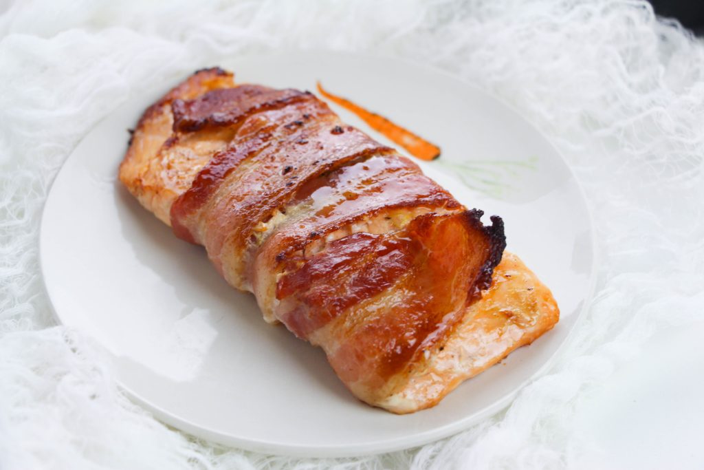 Skillet Bacon Wrapped Salmon Recipe