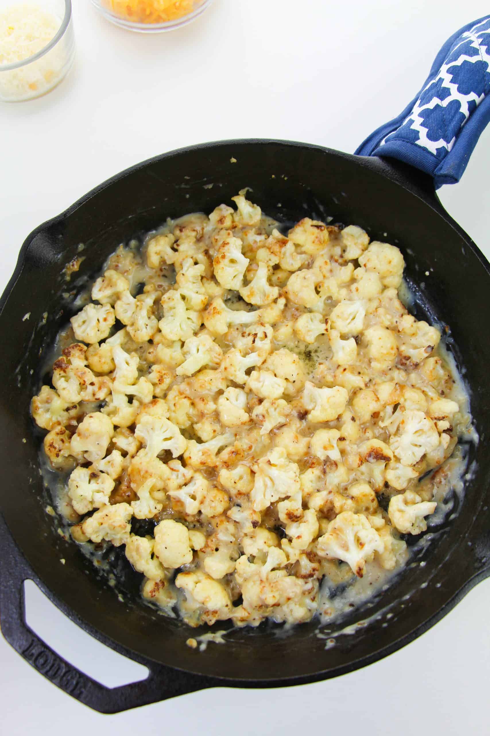 Skillet Cheesy Cauliflower Bake Recipe Campfire Foodie 8050