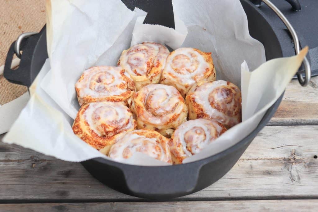 Camping Dutch Oven Cinnamon Buns