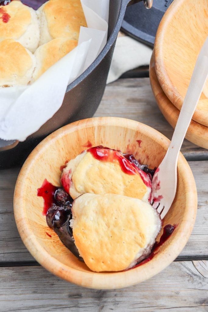 The Best Dutch Oven Blueberry Cobbler