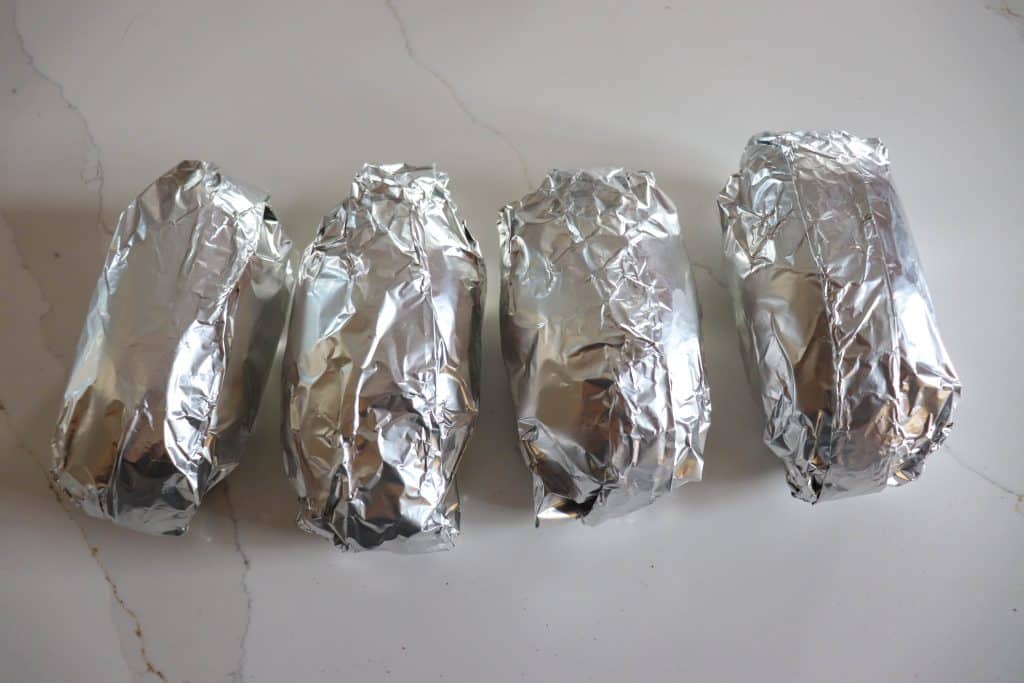 Baked Potatoes in Foil Process