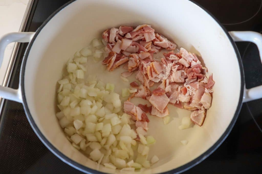 Dutch Oven Potato Soup Process