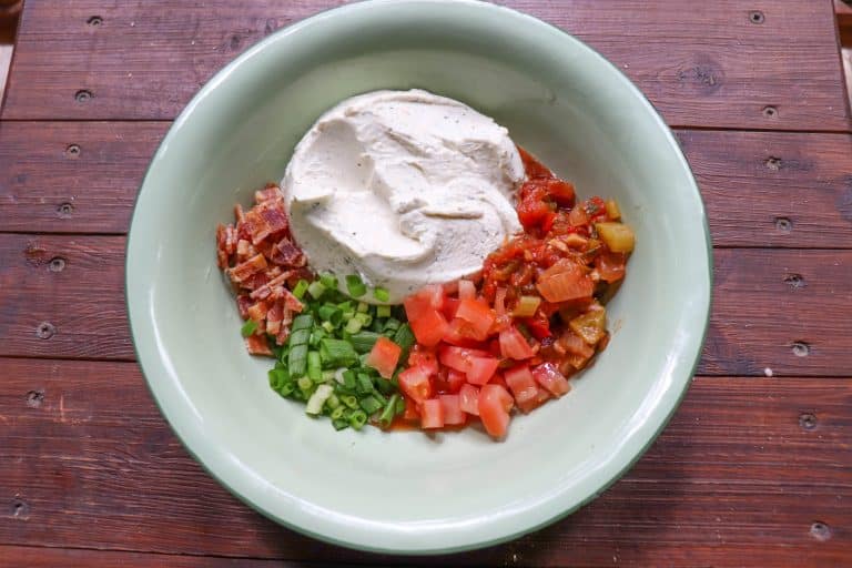 Fully Loaded Cheesy Skillet Dip Recipe » Campfire Foodie